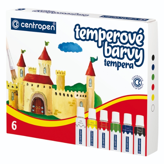 Obrázek Barvy temperové Centropen 9550 / sada 6 ks