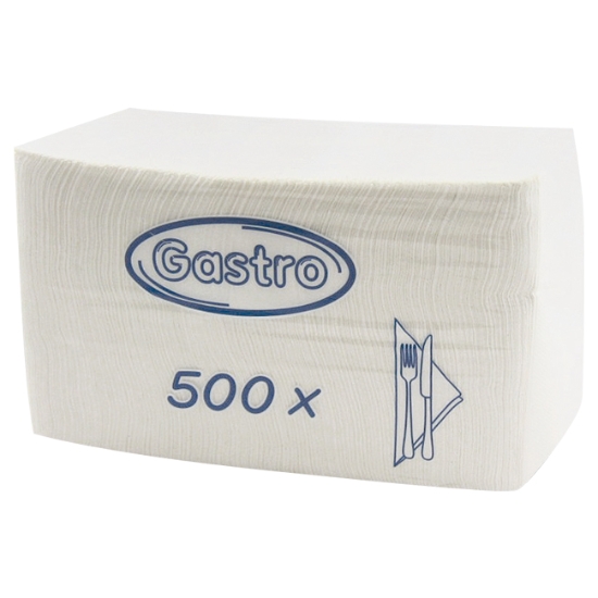 Obrázek Ubrousky 1 vrstva 33 x 33 cm - bílá / 500 ks (70533)