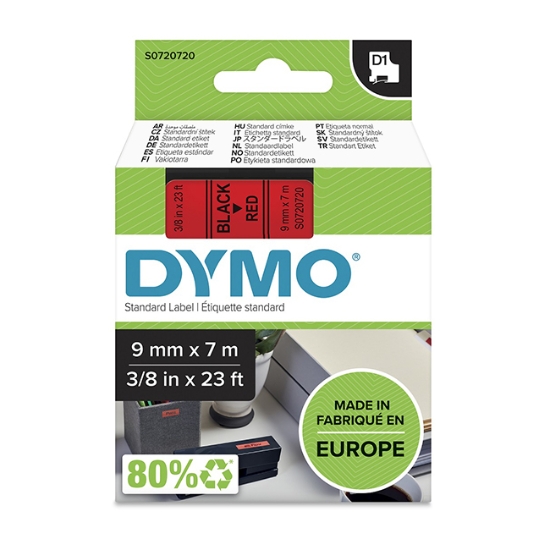 Obrázek Dymo páska D1 9mm x 7m - červená  40917