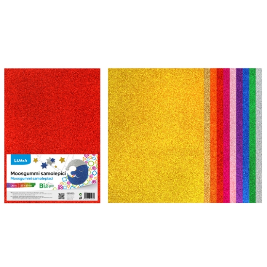 Obrázek MOOSGUMMI A4 mix glitr samolepící LUMA/10ks