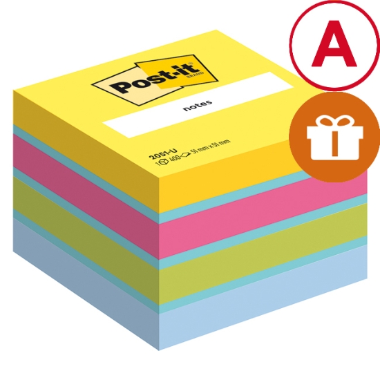 Obrázek Mini kostka Post-It 51x51 mm 400 l - ultra barvy