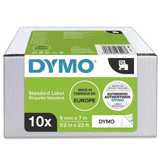 Obrázek DYMO promo speciální balení -  páska D1 9 mm x 7m, černá na bílé / 10ks