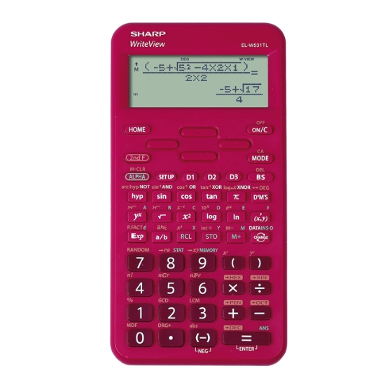 Obrázek Kalkulátor vědecký SHARP EL-W531 TL - červená