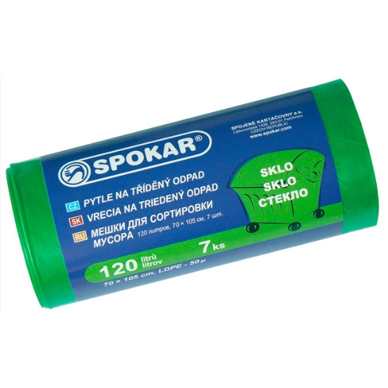 Obrázek Sáčky na tříděný odpad 120 litrů - zelené / 8  ks