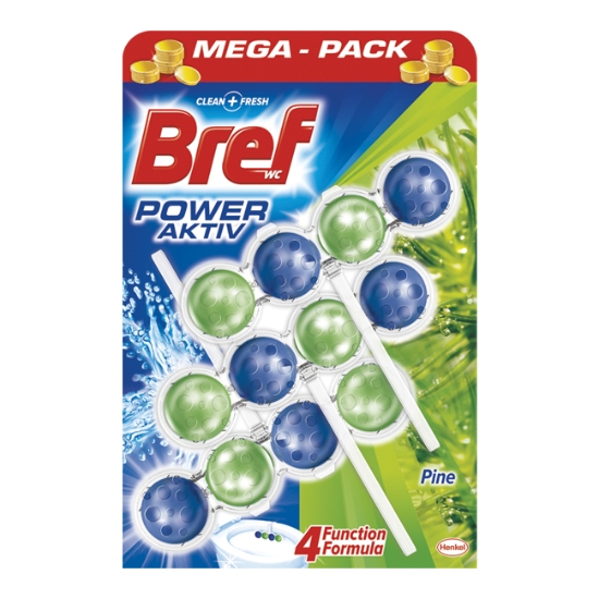 Obrázek Bref WC blok Power Aktiv s vůní borovice 3x50 g, 150 g