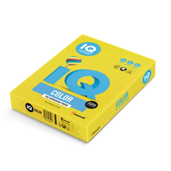 Obrázek Papír barevný IQ COLOR A4 160g - zářivě žlutá / 250 listů
