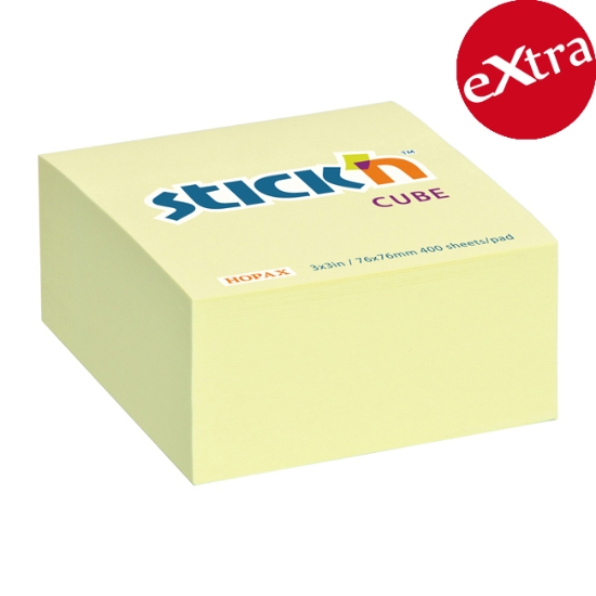 Obrázek Bloček samolepicí STICK 'N 76 x 76 mm, 400 l - žlutá