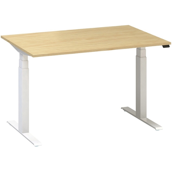 Obrázek ALFA UP stůl výškově stavitelný 120 cm - divoká hruška / bílé podnoží