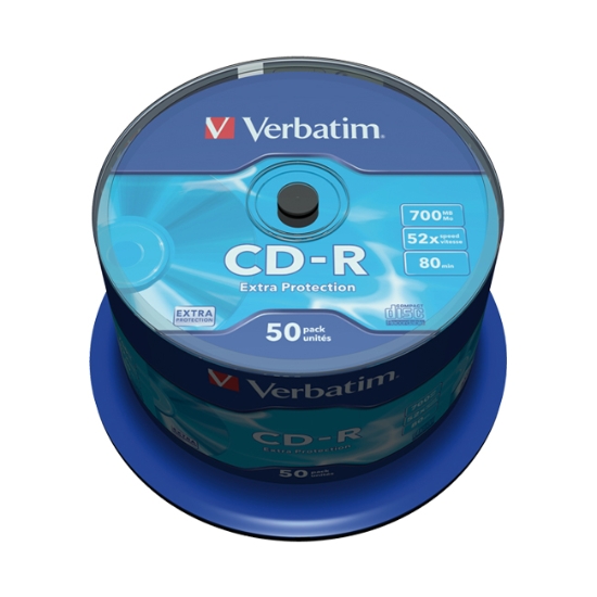 Obrázek CD-R Verbatim DL 700MB 52x Extra Protection cake box / 50ks