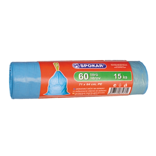 Obrázek Pytle na odpad zatahovací 60 l / 15 ks