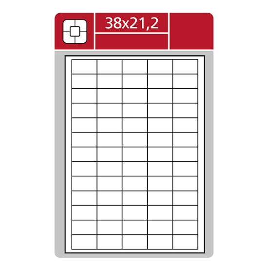 Obrázek Etiketa snímatelná 38 x 21,2 mm A4 - bílá/ 100 archů