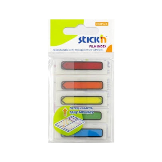 Obrázek Záložky samolepicí šipka STICK'N 45x12mm - mix neon. barev /5x20 lístků 
