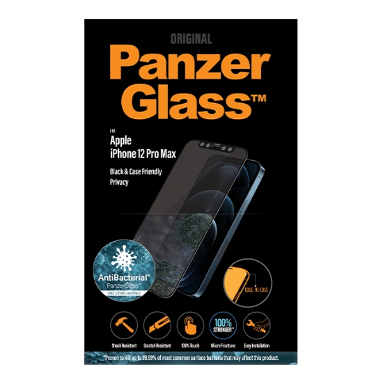 Obrázek PanzerGlass Edge-to-Edge Privacy Antibacterial pro Apple iPhone 12 Pro Max černé