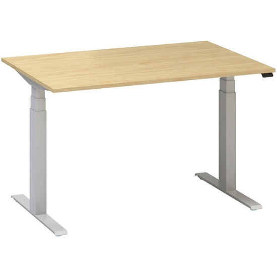 Obrázek ALFA UP stůl výškově stavitelný 120 cm - divoká hruška / šedé podnoží