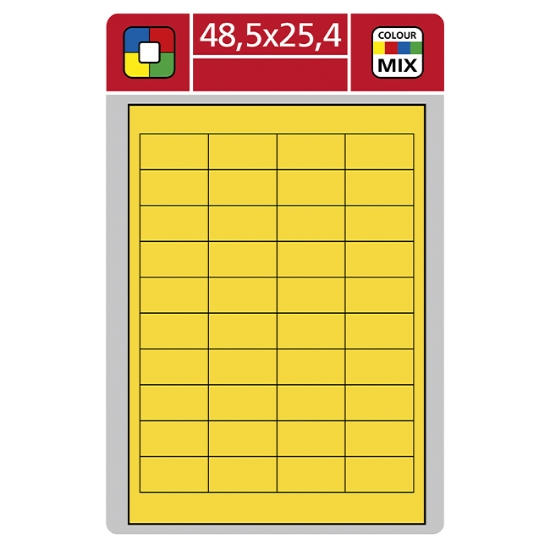 Obrázek Etiketa L 48,5 x 25,4 mm A4 - žlutá / 100 archů