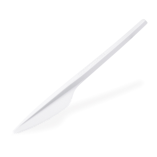Obrázek Nůž bílý (CPLA) -BIO- 17 cm / 100 ks 