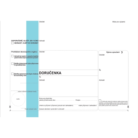 Obrázek Doručenka C5 modrý pruh ODJ-DZ (typ BOWA) / bal. 1000 ks