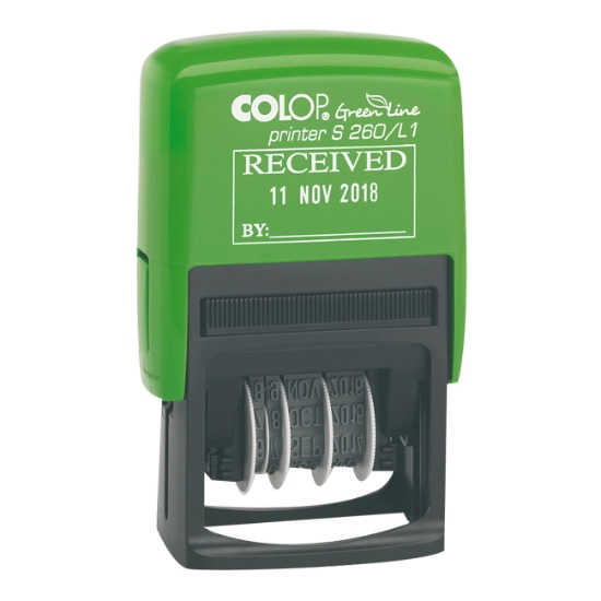 Obrázek Datumovka s textem Printer S260 / L3 - "VYŘÍZENO"  GREEN LINE