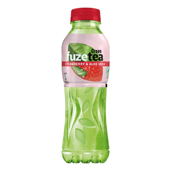 Obrázek Ledový čaj zelený Fuze Tea Strawberry Aloe Stevia 0,5 l / 12 ks