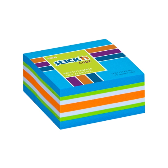 Obrázek Bloček mini samolepicí STICK 'N 51 x 51 mm, 250 l - modrý mix