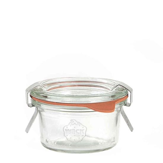 Obrázek Zavařovací sklenice Weck Mini-Sturz 50 ml, víčko ø 60 mm s příslušenstvím  / 12 ks