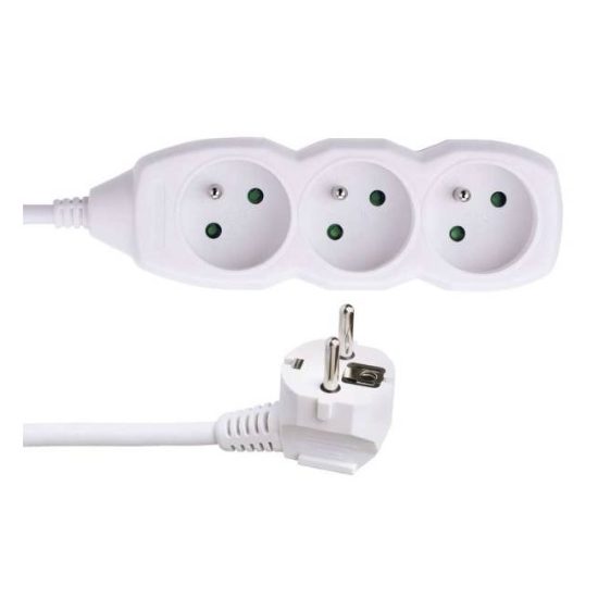 Obrázek Kabel prodlužovací,3 zásuvky, délka 3 m