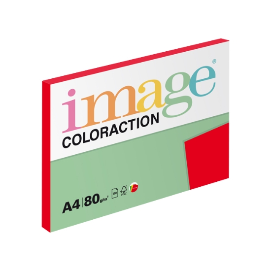 Obrázek Papír barevný IMAGE COLORACTION A4 80 g - sytá červená / 100 listů