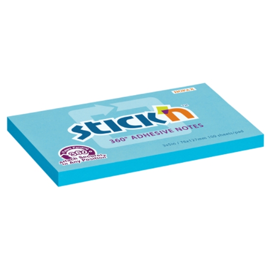 Obrázek Bloček samolepicí 360° STICK´N, 76 x 127 mm, 100 l - modrý