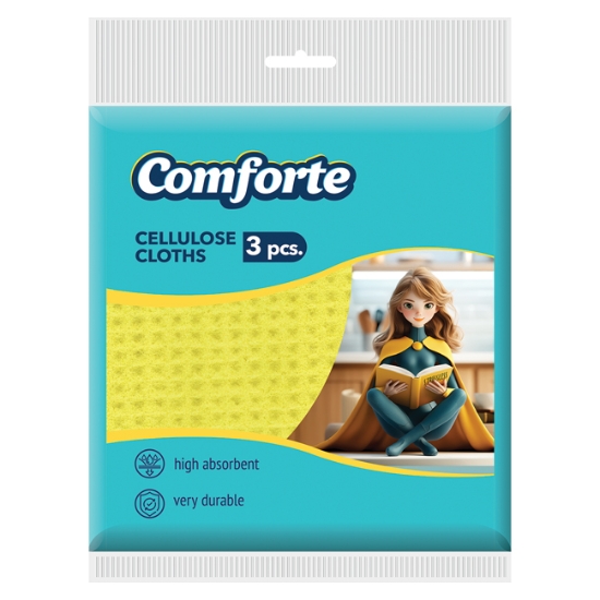 Obrázek Houbové hadříky z celulózy Comforte/ 3 ks