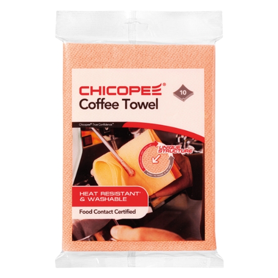 Obrázek Utěrka netkaná COFFEE TOWEL 43 x 32 cm, oranžová / bal. 10 ks