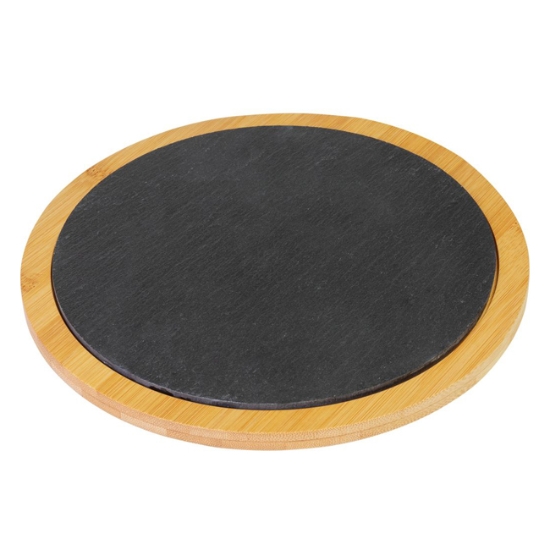 Obrázek Tác servírovací, břidlice v bambusu TAPAS&FRIENDS  ø 28 cm