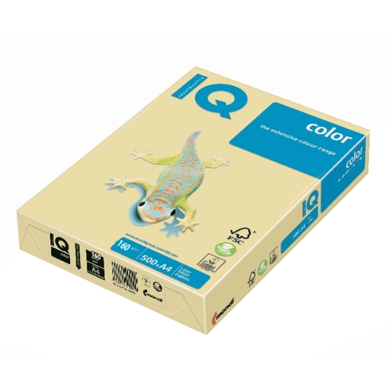 Obrázek Papír barevný IQ COLOR A4 160g - žlutá / 250 listů