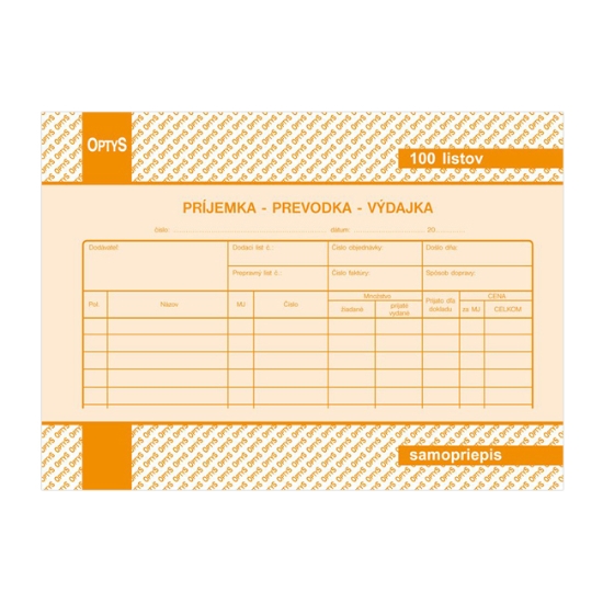 Obrázek O 8787 / Príjemka-výdajka-prevodka A5 samoprepis - SK