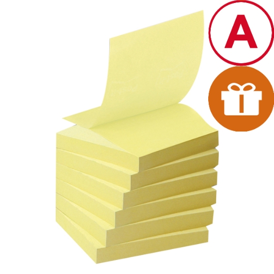 Obrázek Bloček "Z" samolepicí Post-It GREEN - žlutá / 6x100 listů
