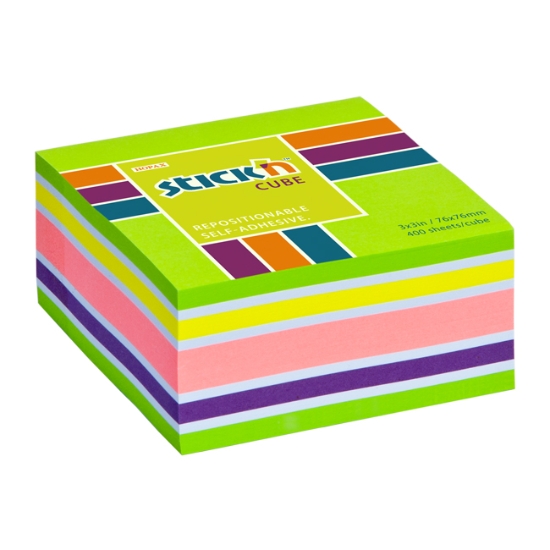 Obrázek Bloček samolepicí STICK´N 76 x 76 mm, 400 l - zelený mix