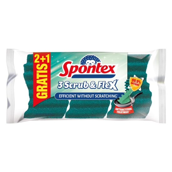 Obrázek Houbička Scrub&Flex Spontex 2+1