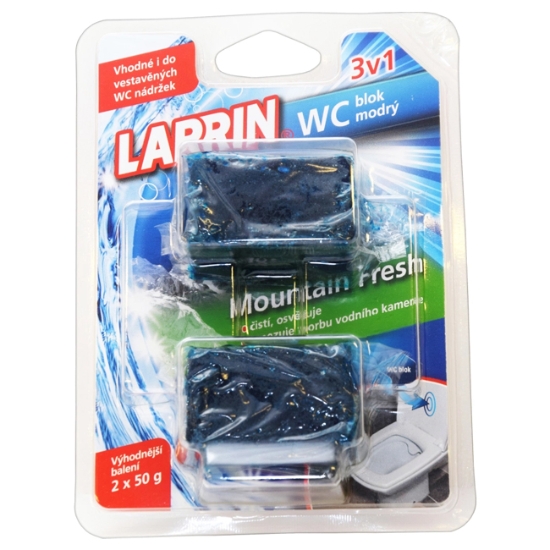 Obrázek WC tableta LARRIN do nádržky mountain fresh 2x 50 g - modrá