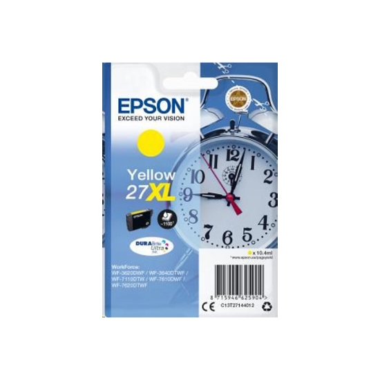 Obrázek Epson originální ink C13T27144012, 27XL, yellow, 10,4ml, Epson WF-3620, 3640, 7110, 7610, 7620