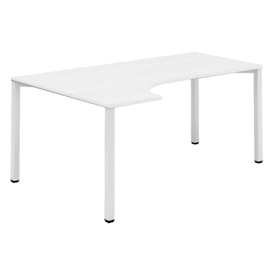 Obrázek ALFA 200 stůl kancelářský 221 levý - bílá / šedá podnož