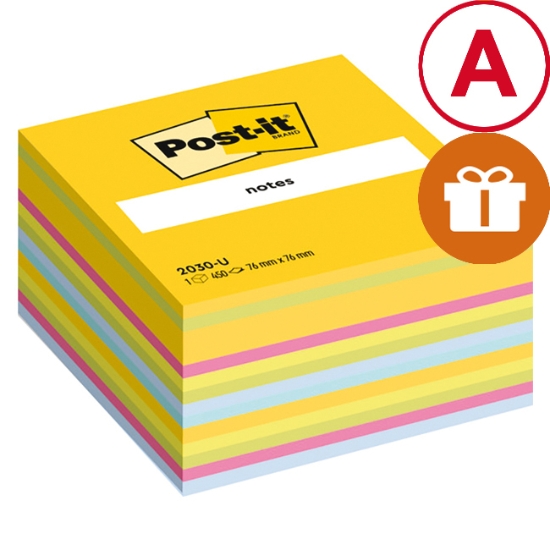 Obrázek Kostka samolepicí Post-it 76 x 76 mm - Ultra barvy   450 l