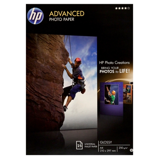 Obrázek Fotopapír HP Advanced Glossy, 250g/m2, A4 210 x 297 mm / 25 archů