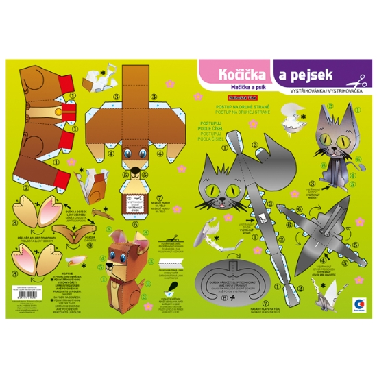 Obrázek Vystřihovánka - Kočička a pejsek