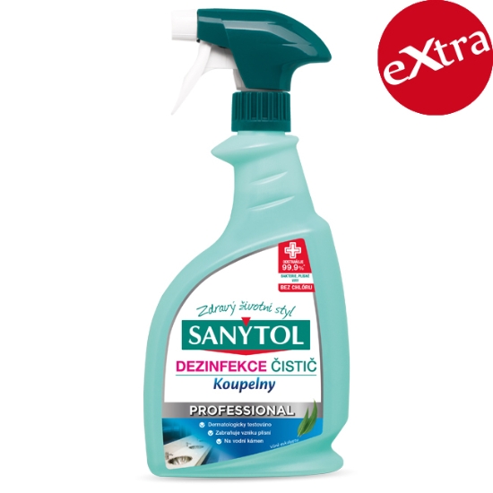 Obrázek Čistič na koupelny SANYTOL Professional, eukalyptus, 750 ml