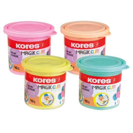 Obrázek Lehká modelovací hmota Magik Clay Pastel, mix 4 barev po 40g