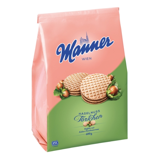 Obrázek Sušenky Manner Törtchen 400 g - kakao-lískový oříšek