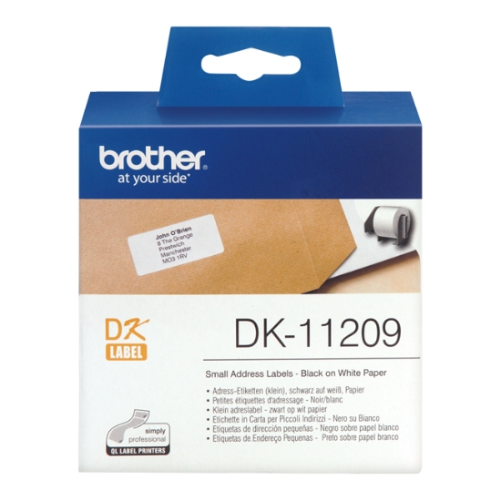 Obrázek Brother papírové štítky 29mm x 62mm DK11209 - bílá / 800 ks