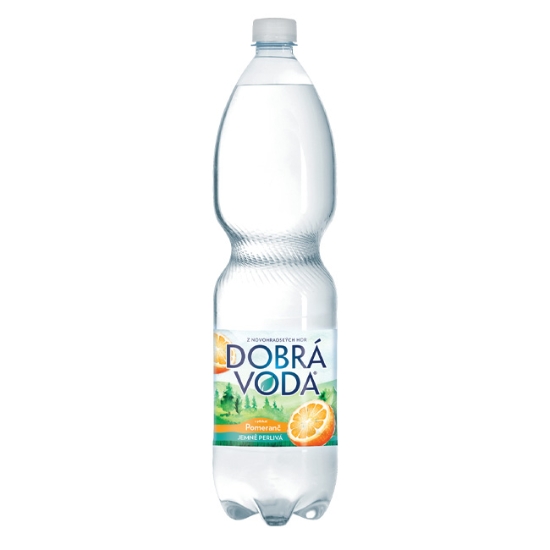 Obrázek Dobrá voda jemně perlivá 1,5 l - pomeranč / 6 ks