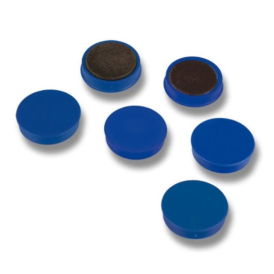 Obrázek Magnety průměr 24 mm - modrá / 6 ks