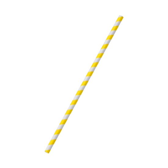 Obrázek Slámka papírová JUMBO žlutá spirála 25 cm, Ø 8 mm [100 ks] 