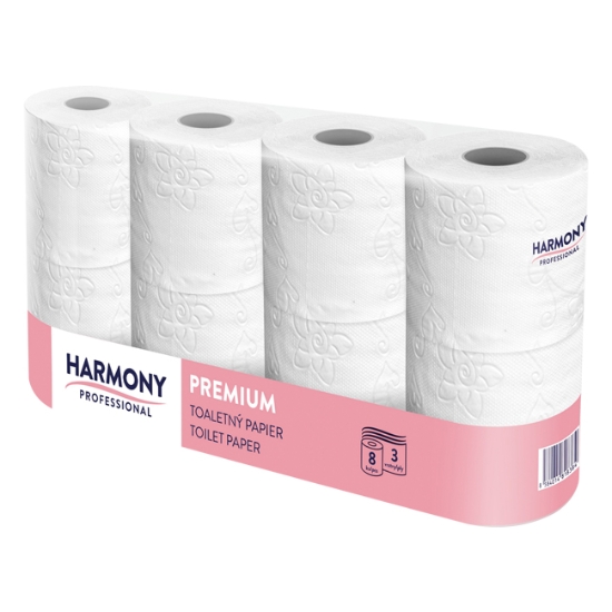 Obrázek Papír toaletní Harmony Professional, 3 vrstvy / 8 ks
